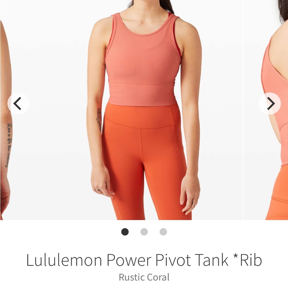 Lululemon Power Pivot Tank *Rustic Coral